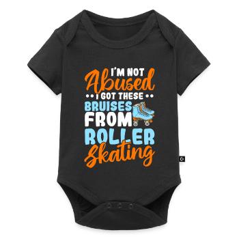 design de patins à roulettes - Body à manches courtes Premium Bébé - noir - Devant