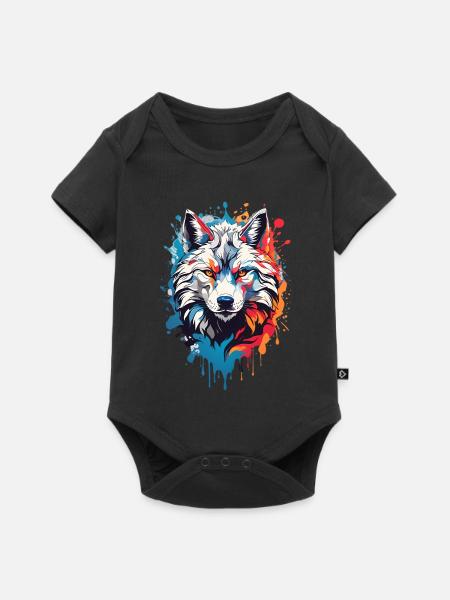 Coole Wolf - Baby Premium Kurzarmbody - Schwarz