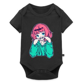 Filles Anime Bande dessinée Japonaise Manga - Body à manches courtes Premium Bébé - noir - Devant