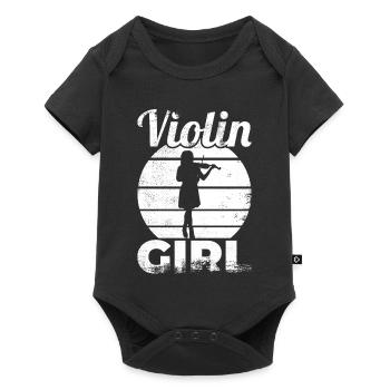 Drôle de fille de violon - Body à manches courtes Premium Bébé - noir - Devant