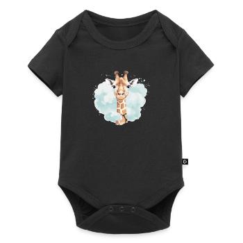 Giraffe with clouds - Baby Premium short-sleeve bodysuit - black - Front