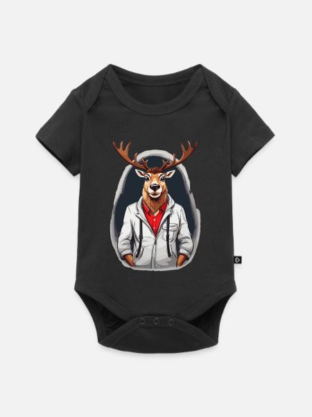 Coole Rentier - Baby Premium Kurzarmbody - Schwarz
