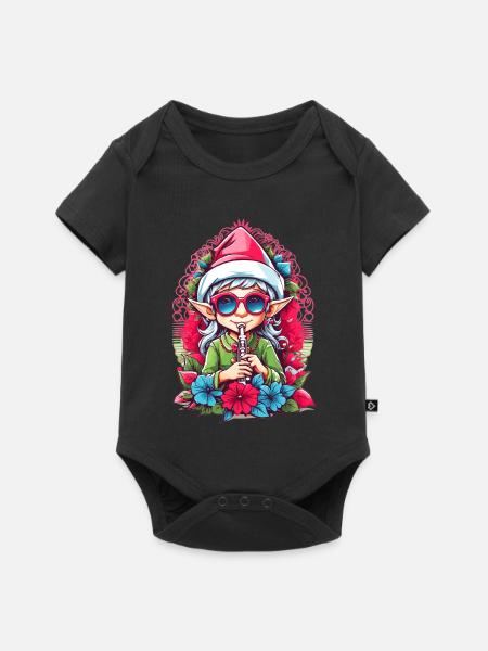 Elfe mit Flöte - Baby Premium Kurzarmbody - Schwarz