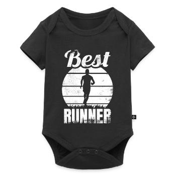Bester Läufer - Baby Premium Kurzarmbody - Schwarz - Vorne