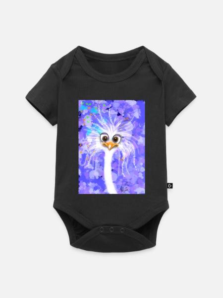 Fabelhafter flauschiger Strauß - Baby Premium Kurzarmbody - Schwarz