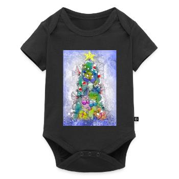 Fabelhafte Hundfamilie im Weihnachtsglanz - Baby Premium Kurzarmbody - Schwarz - Vorne