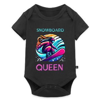 Neon Snowboard Queen Illustration - Baby Premium short-sleeve bodysuit - black - Front