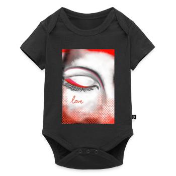 Herz und Liebe auf Highlight - Baby Premium Kurzarmbody - Schwarz - Vorne