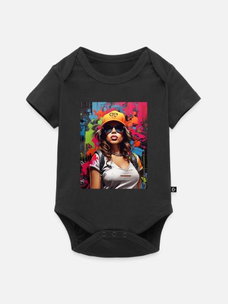 Graffiti-Stil - Baby Premium Kurzarmbody - Schwarz