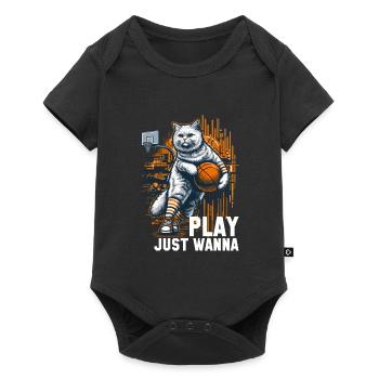 Basketball Cat Long Hair Gift - Baby Premium short-sleeve bodysuit - black - Front