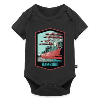 Port of Hamburg and its ships - Baby Premium short-sleeve bodysuit - black - Front