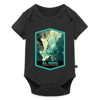 Luftaufnahme von El Nido und Fischerbooten, Palawan - Baby Premium Kurzarmbody - Schwarz - Vorne