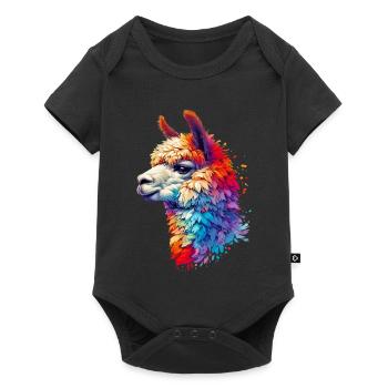 Alpaca - Baby Premium short-sleeve bodysuit - black - Front