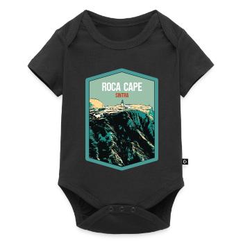 Illustration Cap de Roca, Phare, Portugal - Body à manches courtes Premium Bébé - noir - Devant