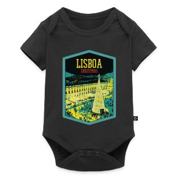 Illustration Handelsplatz, Weihnachten in Lissabon - Baby Premium Kurzarmbody - Schwarz - Vorne