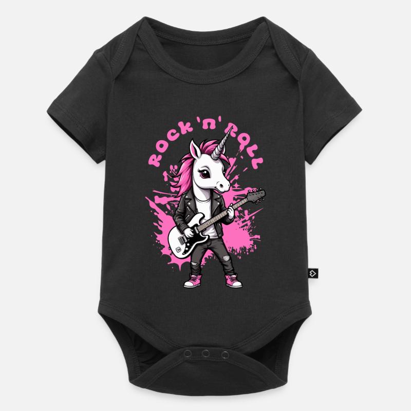 Licorne Rock 'n' Roll - Body à manches courtes Premium Bébé - noir