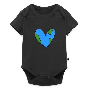 World Symbol Heart Earth - Baby Premium short-sleeve bodysuit - black - Front