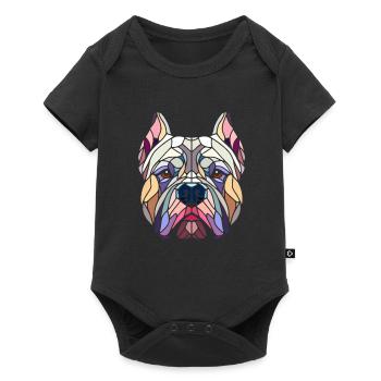 American bully geometric art, polygon head - Baby Premium short-sleeve bodysuit - black - Front
