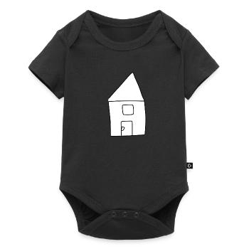 Haus Symbol Wohnen rot - Baby Premium Kurzarmbody - Schwarz - Vorne