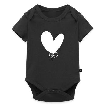 Bow Heart Icon - Baby Premium short-sleeve bodysuit - black - Front