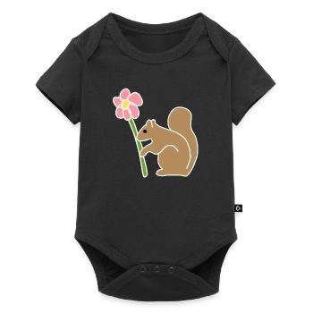 Écureuil, Animaux, Animal, Symbole, Fleur - Body à manches courtes Premium Bébé - noir - Devant