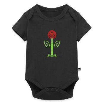 Flower, Rose, Symbol, Shape, Plant - Baby Premium short-sleeve bodysuit - black - Front