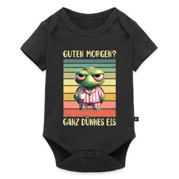 Schildkröte Morgenmuffel - Baby Premium Kurzarmbody - Schwarz - Vorne