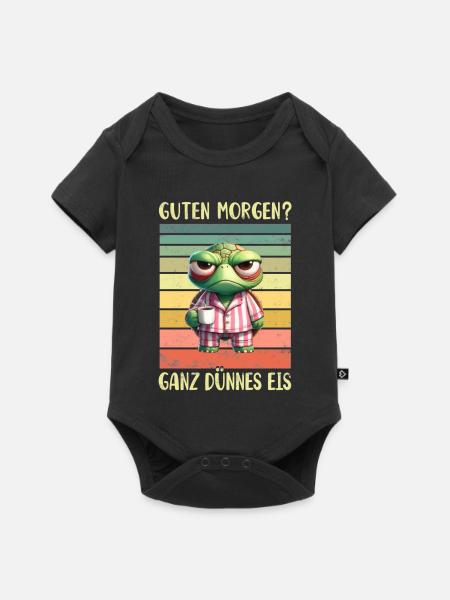 Schildkröte Morgenmuffel - Baby Premium Kurzarmbody - Schwarz
