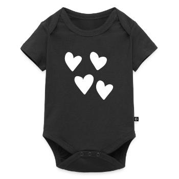 Quatre Coeurs Motif Coeur Symbole Amour - Body à manches courtes Premium Bébé - noir - Devant