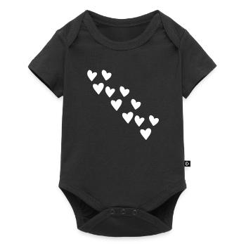 motif coeurs symbole coeur forme d’amour - Body à manches courtes Premium Bébé - noir - Devant