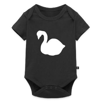 cygne symbole cygnes animal oiseau - Body à manches courtes Premium Bébé - noir - Devant