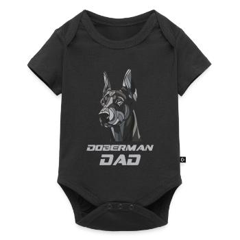 Doberman dad dog head - Baby Premium short-sleeve bodysuit - black - Front