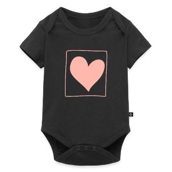 Heart Square Symbol Love Shape Pink - Baby Premium short-sleeve bodysuit - black - Front