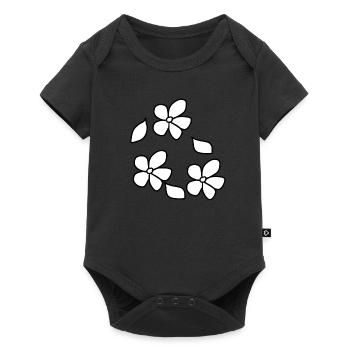 Fleur, Plante, Symbole, Nature, Feuille - Body à manches courtes Premium Bébé - noir - Devant