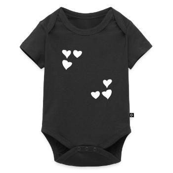 hearts pattern frame symbol heart love - Baby Premium short-sleeve bodysuit - black - Front