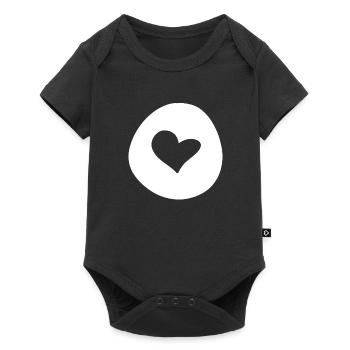 herz form kreis symbol liebe - Baby Premium Kurzarmbody - Schwarz - Vorne