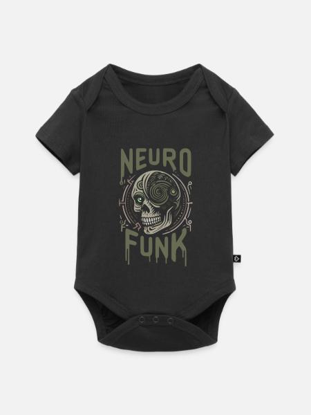 neurofunk tête de mort cyborg drum and bass music - Body à manches courtes Premium Bébé - noir