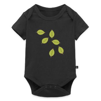 feuille vert motif feuilles icône forme nature - Body à manches courtes Premium Bébé - noir - Devant