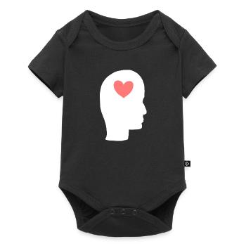 Profil de la tête Personnes Côté Symbole Coeur - Body à manches courtes Premium Bébé - noir - Devant