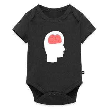 Profil de la tête Humain Côté Cerveau - Body à manches courtes Premium Bébé - noir - Devant