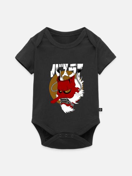 Japanische Dämonenmaske - Baby Premium Kurzarmbody - Schwarz