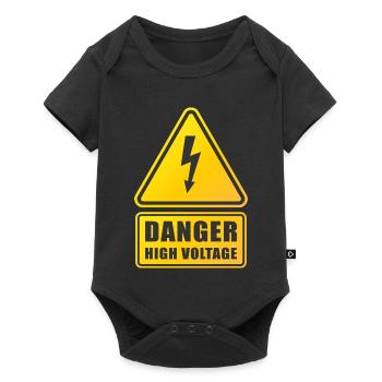 High Voltage Warning Sign - Baby Premium short-sleeve bodysuit - black - Front