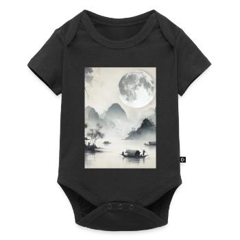 CHINESE FULL MOON SERENITY LANDSCAPE - Baby Premium short-sleeve bodysuit - black - Front