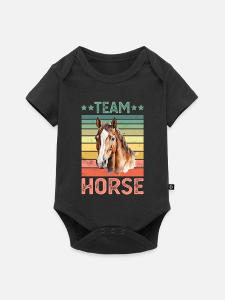 Pferd - Baby Premium Kurzarmbody - Schwarz