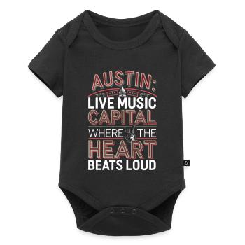 AUSTIN, CAPITALE DE LA MUSIQUE LIVE OÙ LE CŒUR BAT - Body à manches courtes Premium Bébé - noir - Devant
