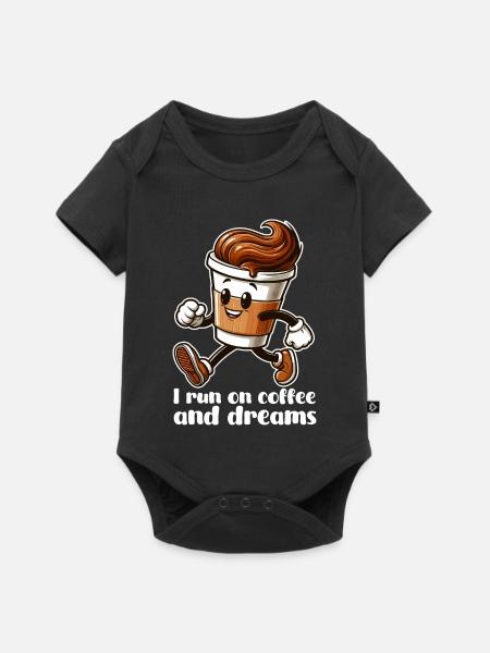 Kaffee Träume Geschenk - Baby Premium Kurzarmbody - Schwarz
