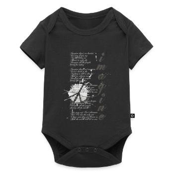 imagine - graphic peace sign and lyrics - Baby Premium short-sleeve bodysuit - black - Front