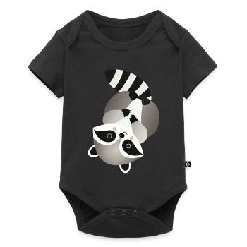 Cheerful raccoon in a playful pose - Baby Premium short-sleeve bodysuit - black - Front