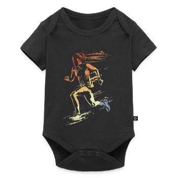 Coureuse style rétro - Body à manches courtes Premium Bébé - noir - Devant