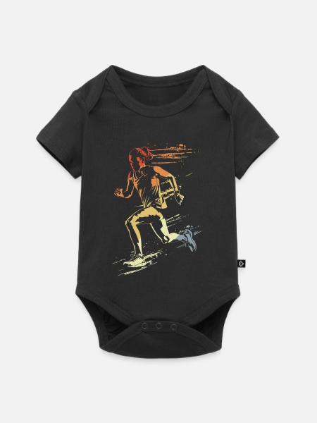Läuferin Retro-Stil - Baby Premium Kurzarmbody - Schwarz